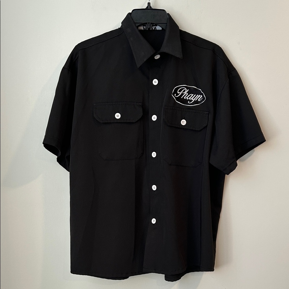 Black Short Sleeve Casual Shirt by